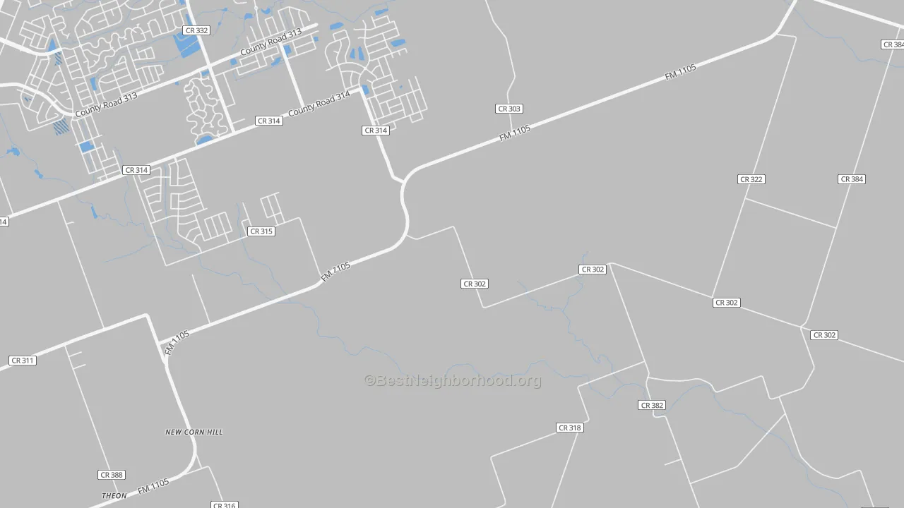 Transit Grade map of New Corn Hill, TX