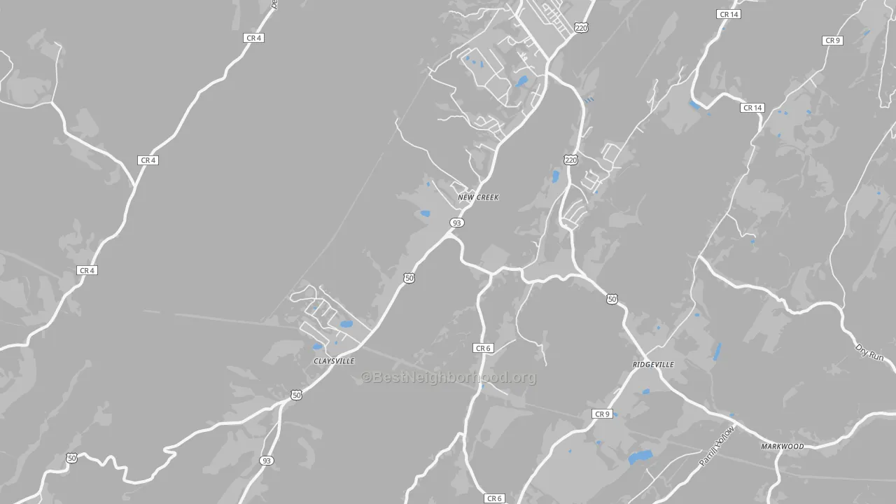 Transit Grade map of New Creek, WV