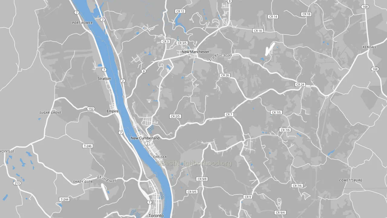 Transit Grade map of New Cumberland, WV