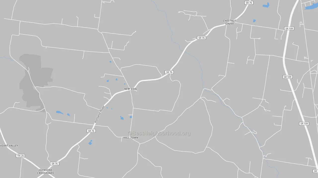 Transit Grade map of New Deal, TN