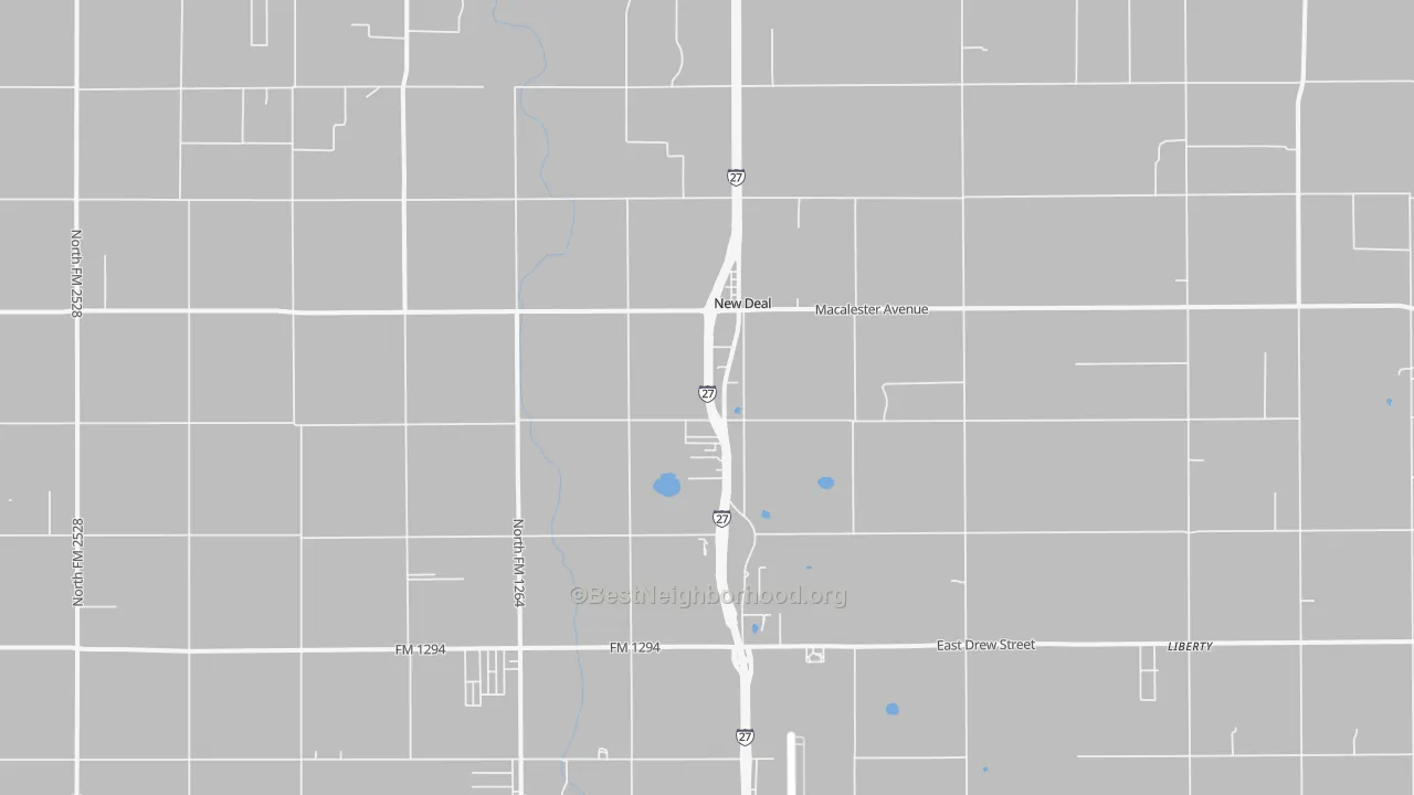 Transit Grade map of New Deal, TX