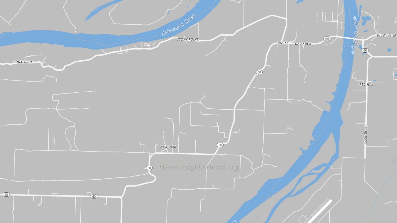 Transit Grade map of New Dixie, AR