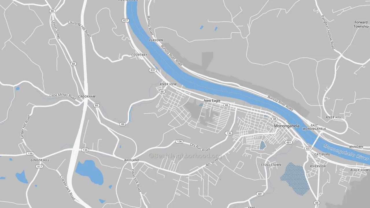 Transit Grade map of New Eagle, PA