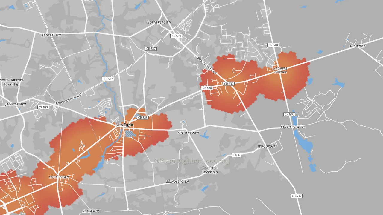 Transit Grade map of New Egypt, NJ