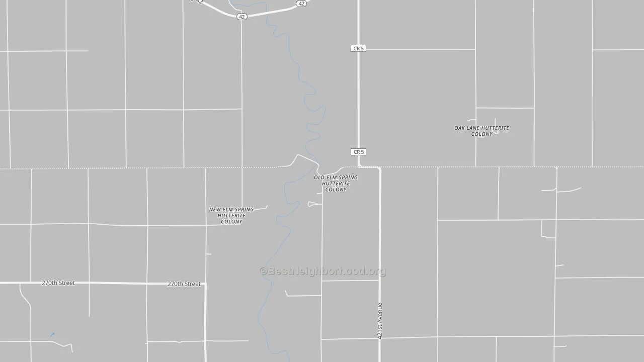 Transit Grade map of New Elm Springs Colony, SD