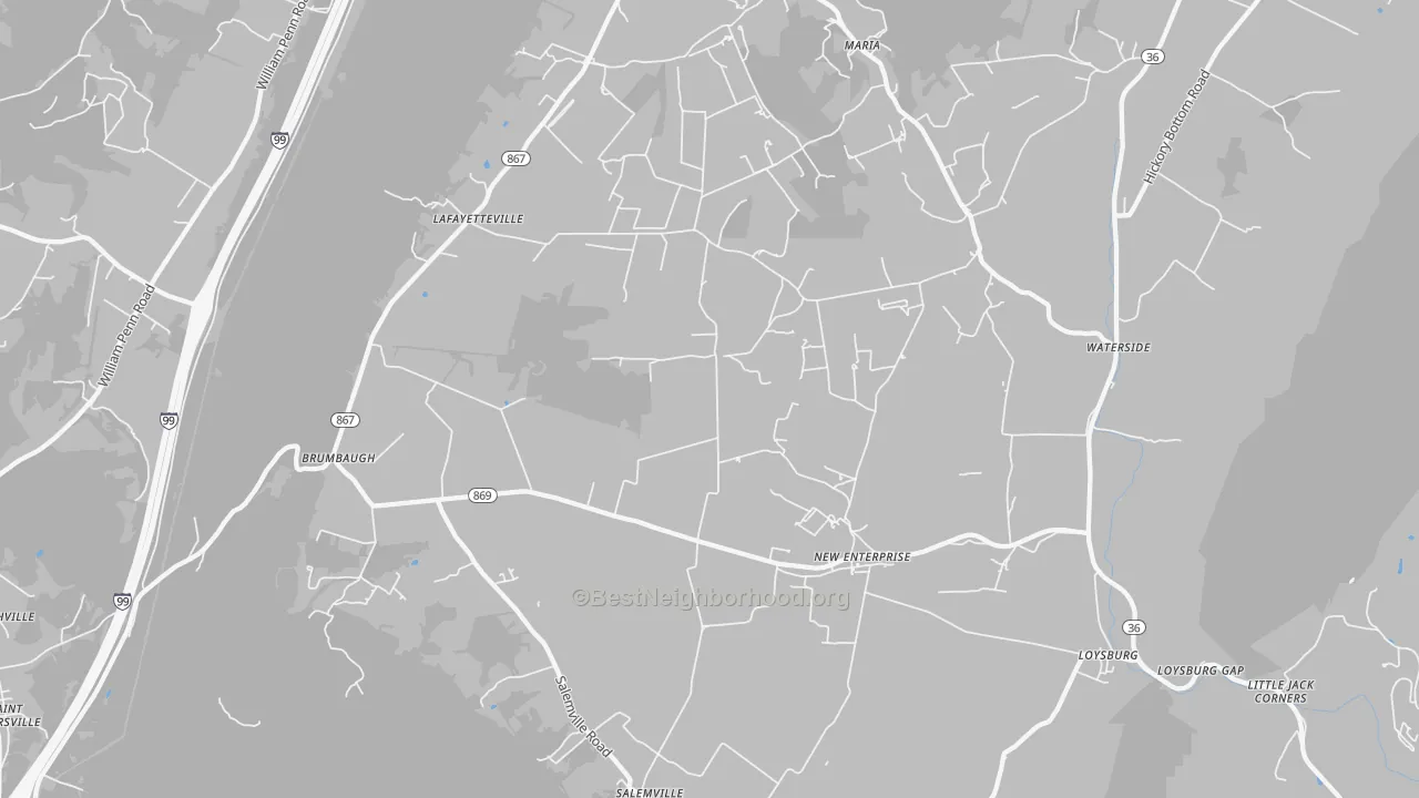 Transit Grade map of New Enterprise, PA