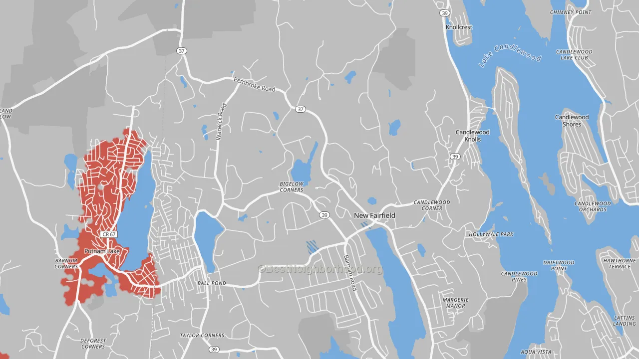 Transit Grade map of New Fairfield, CT