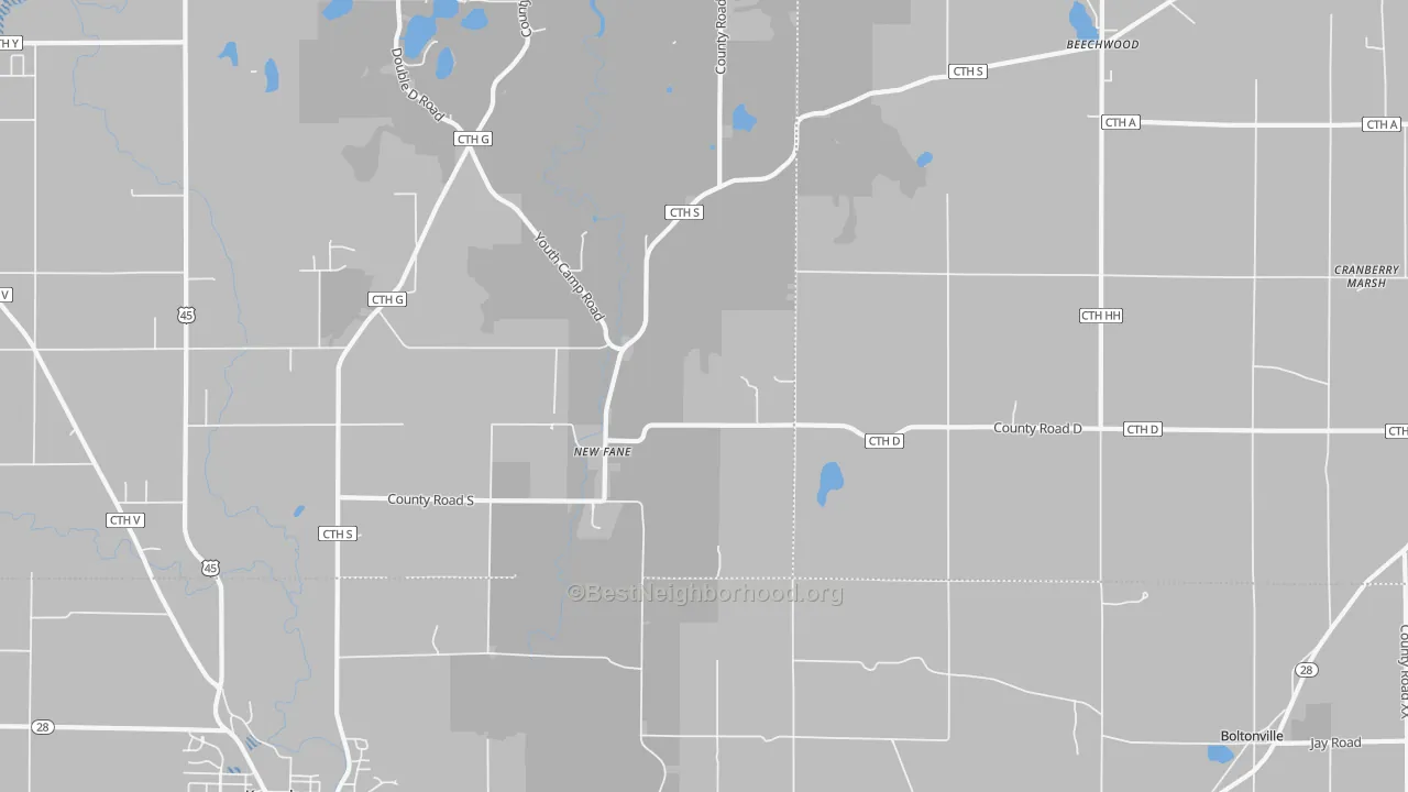 Transit Grade map of New Fane, WI