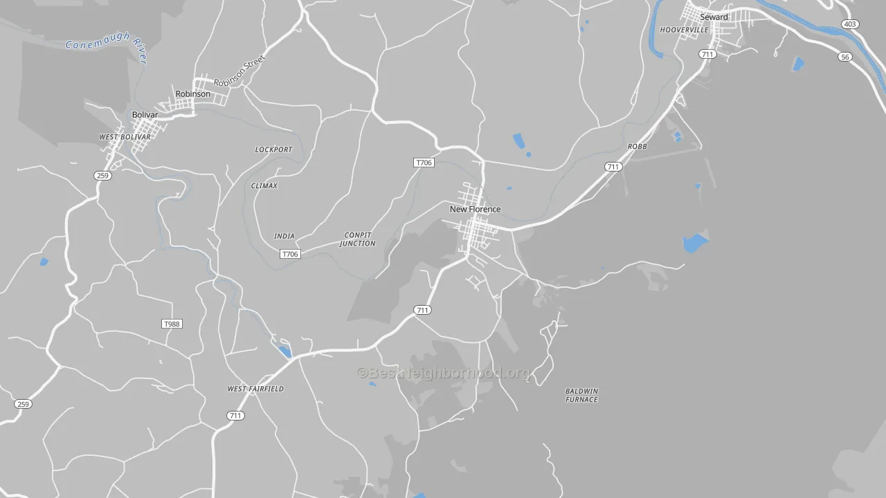 Transit Grade map of New Florence, PA