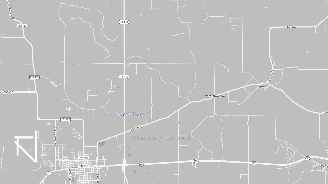 Transit Grade map of New Fountain, TX