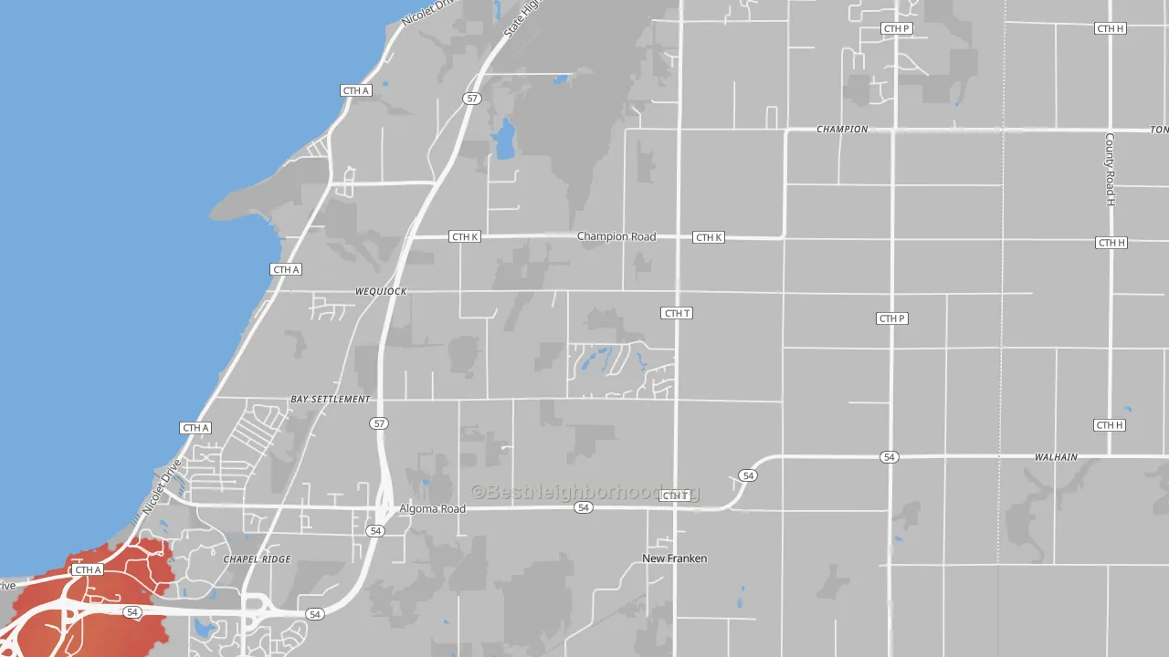 Transit Grade map of New Franken, WI