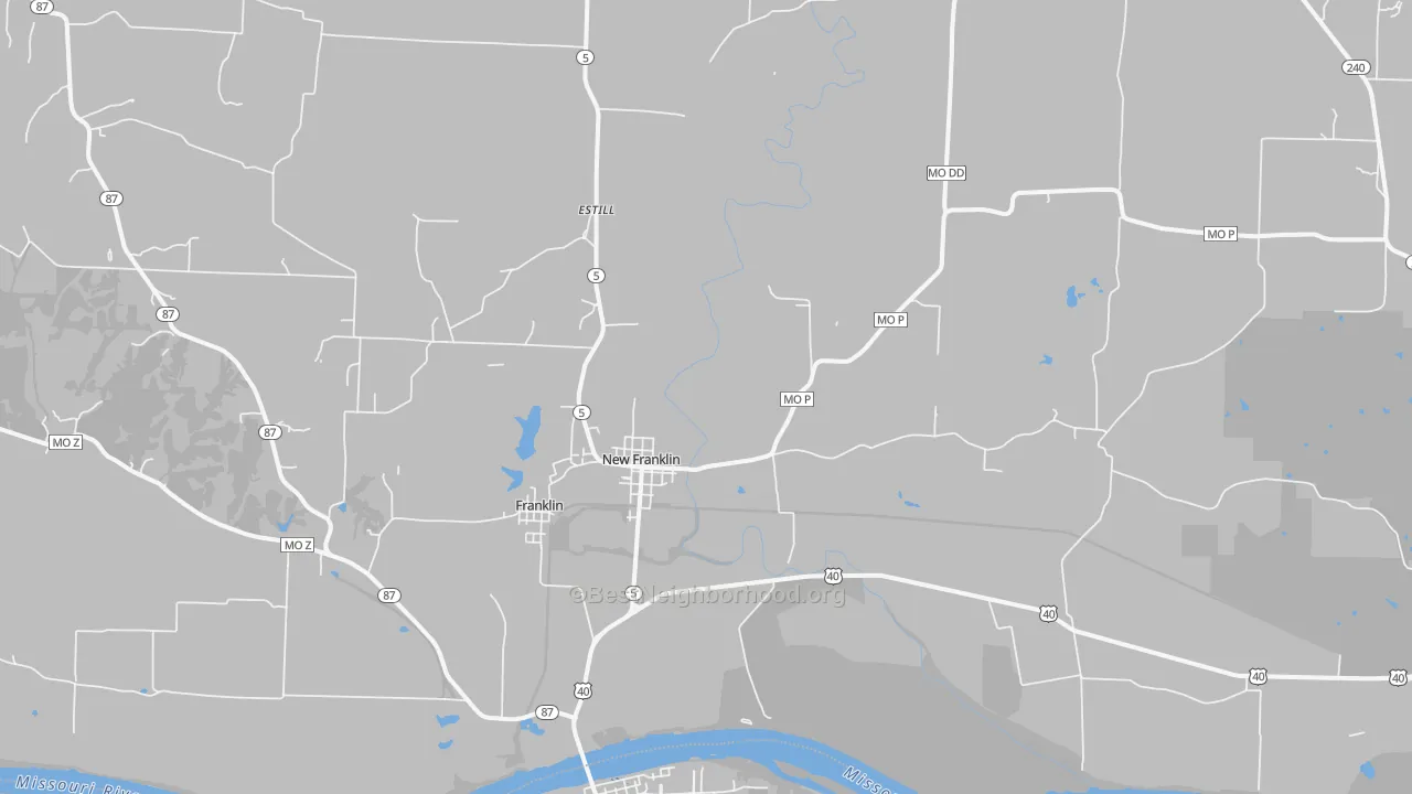 Transit Grade map of New Franklin, MO