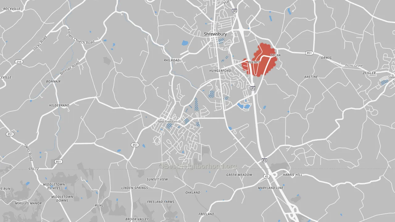 Transit Grade map of New Freedom, PA