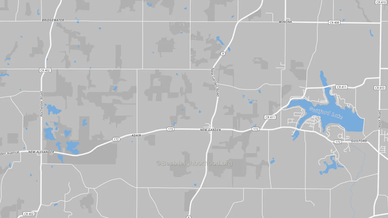 Transit Grade map of New Garden, OH