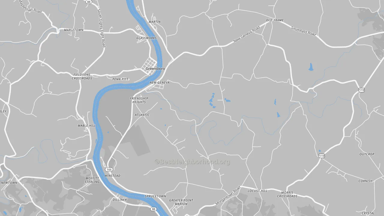 Transit Grade map of New Geneva, PA