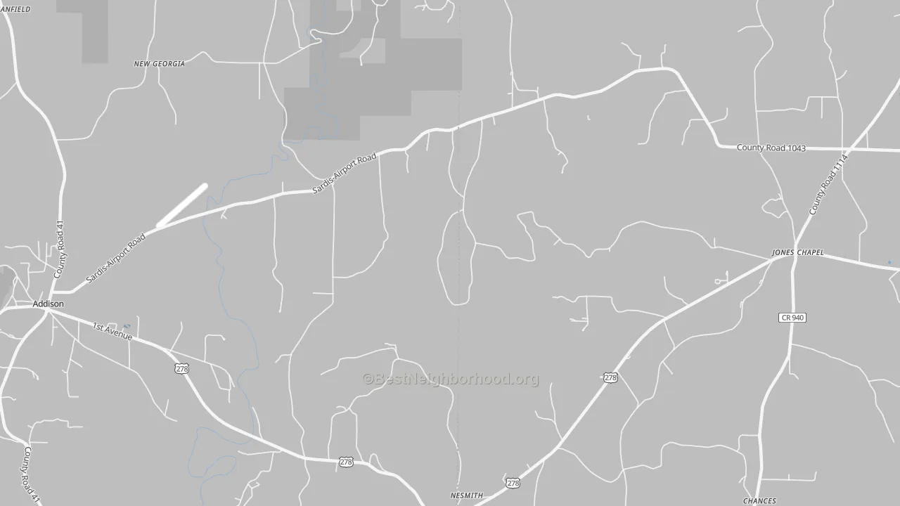 Transit Grade map of New Georgia, AL