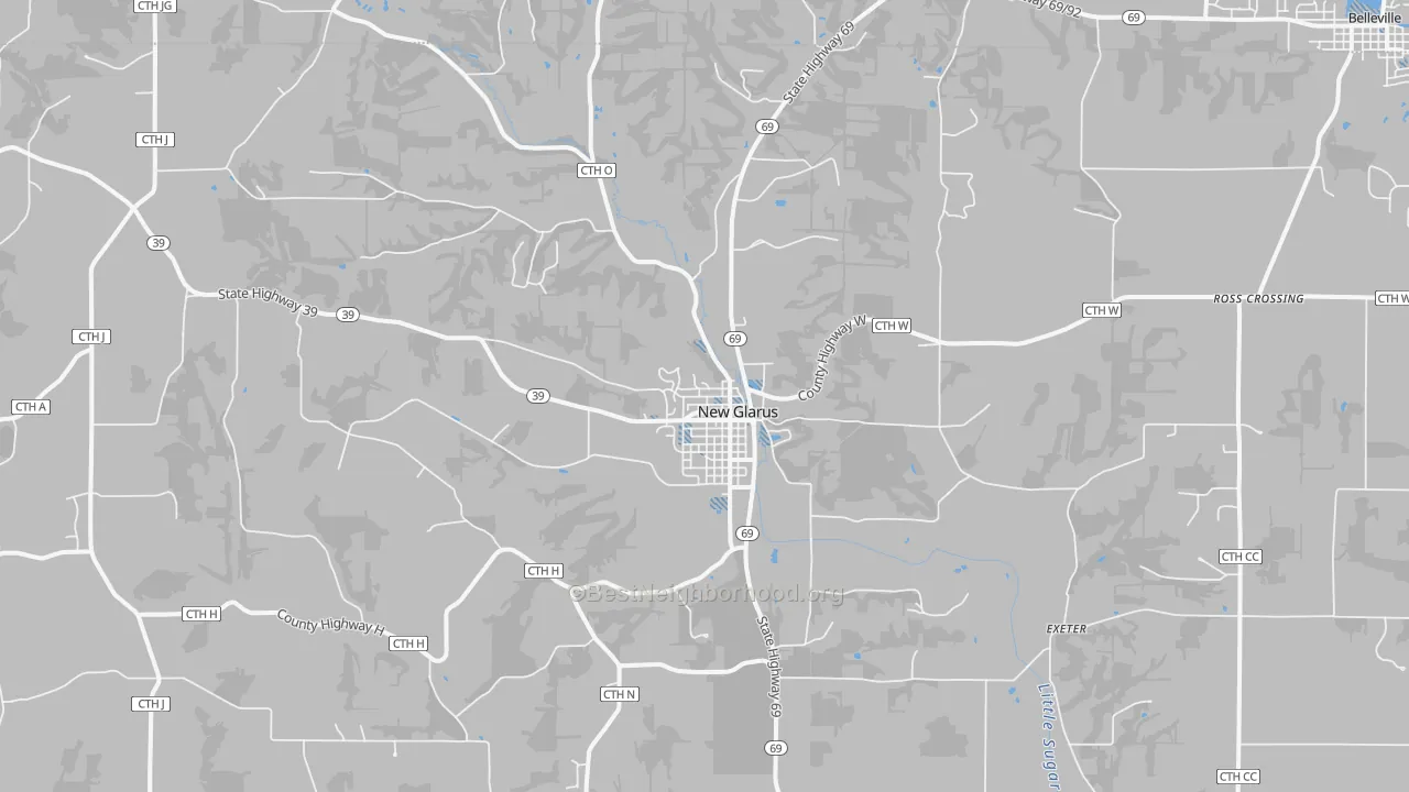 Transit Grade map of New Glarus, WI