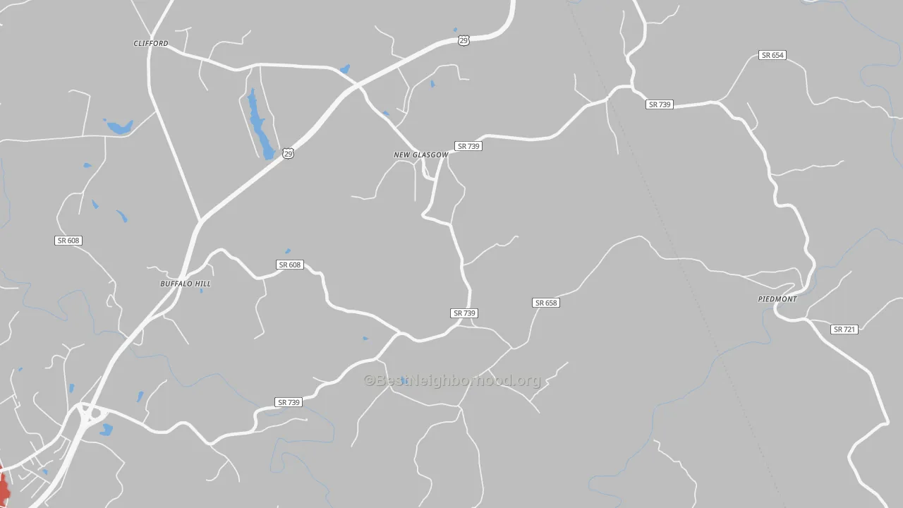 Transit Grade map of New Glasgow, VA