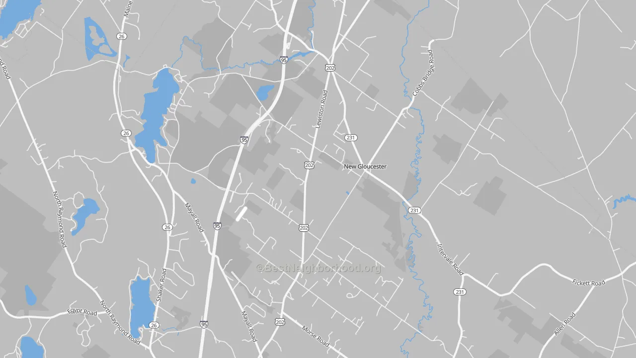 Transit Grade map of New Gloucester, ME