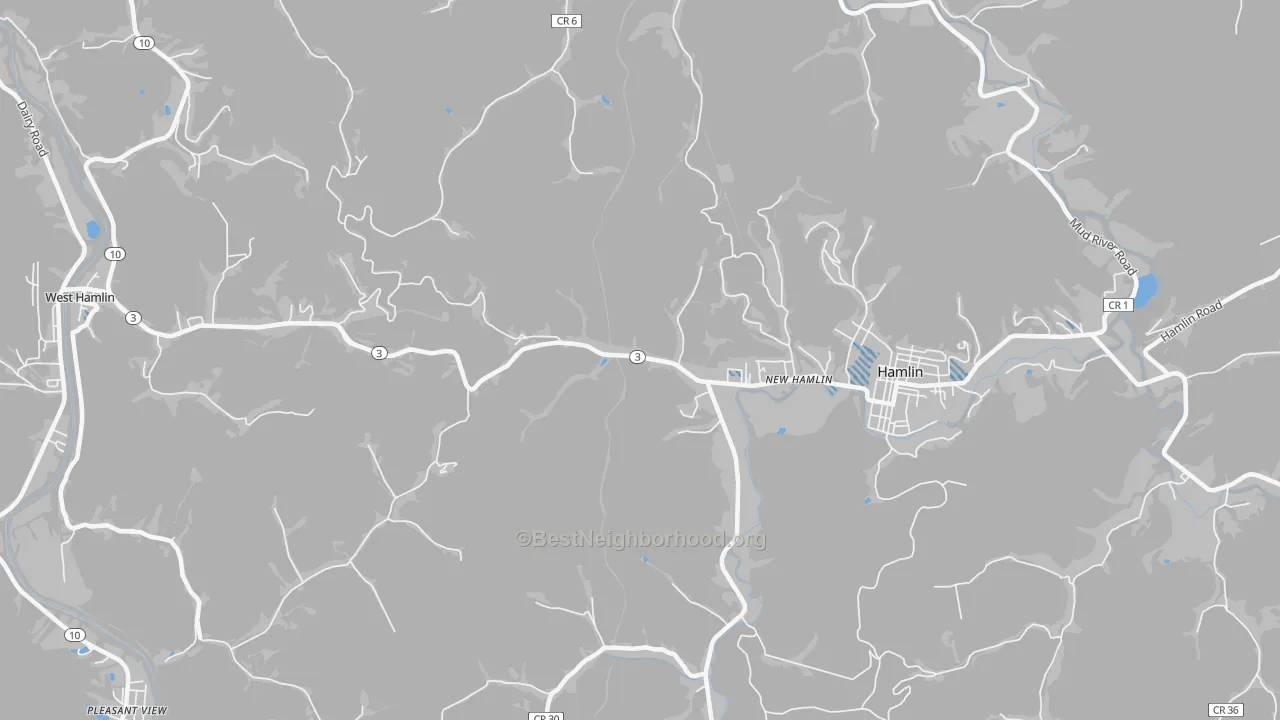 Transit Grade map of New Hamlin, WV