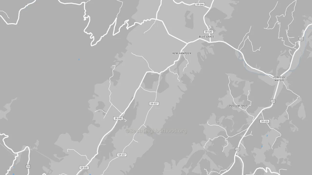 Transit Grade map of New Hampden, VA