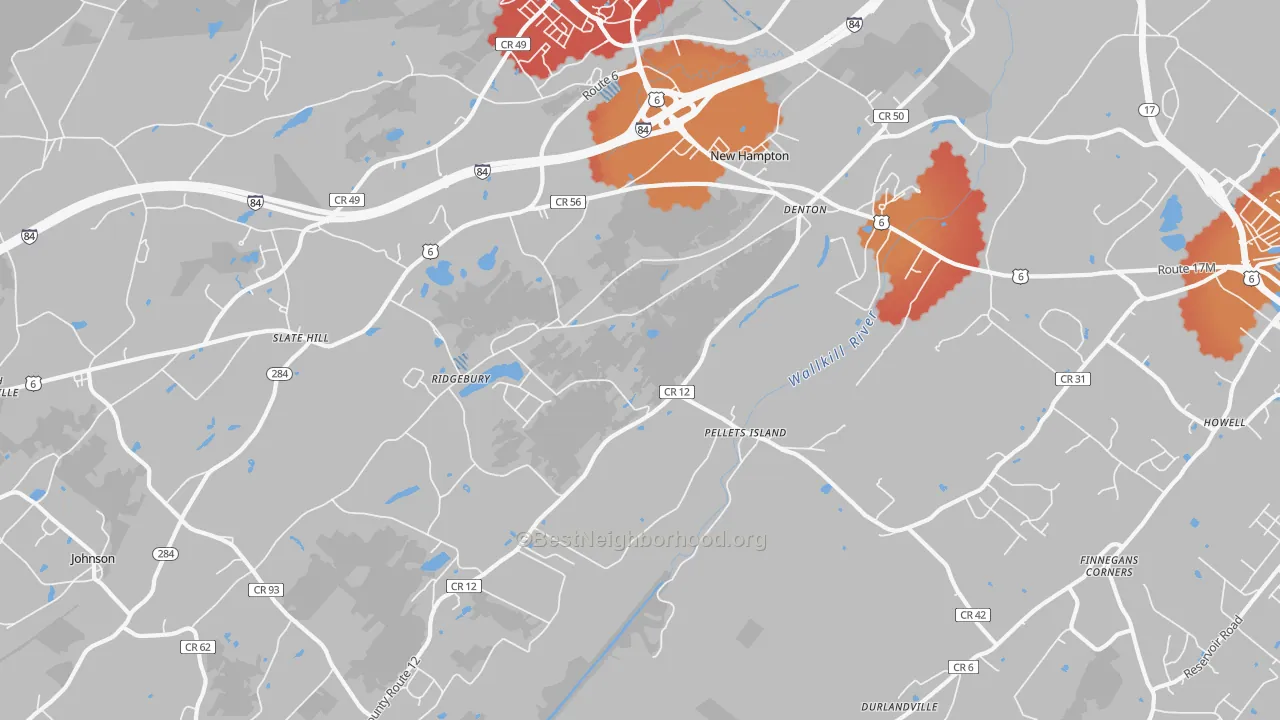 Transit Grade map of New Hampton, NY
