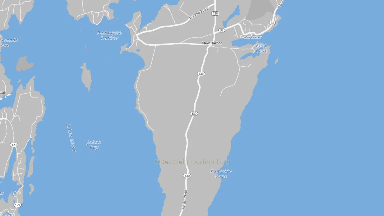 Transit Grade map of New Harbor, ME