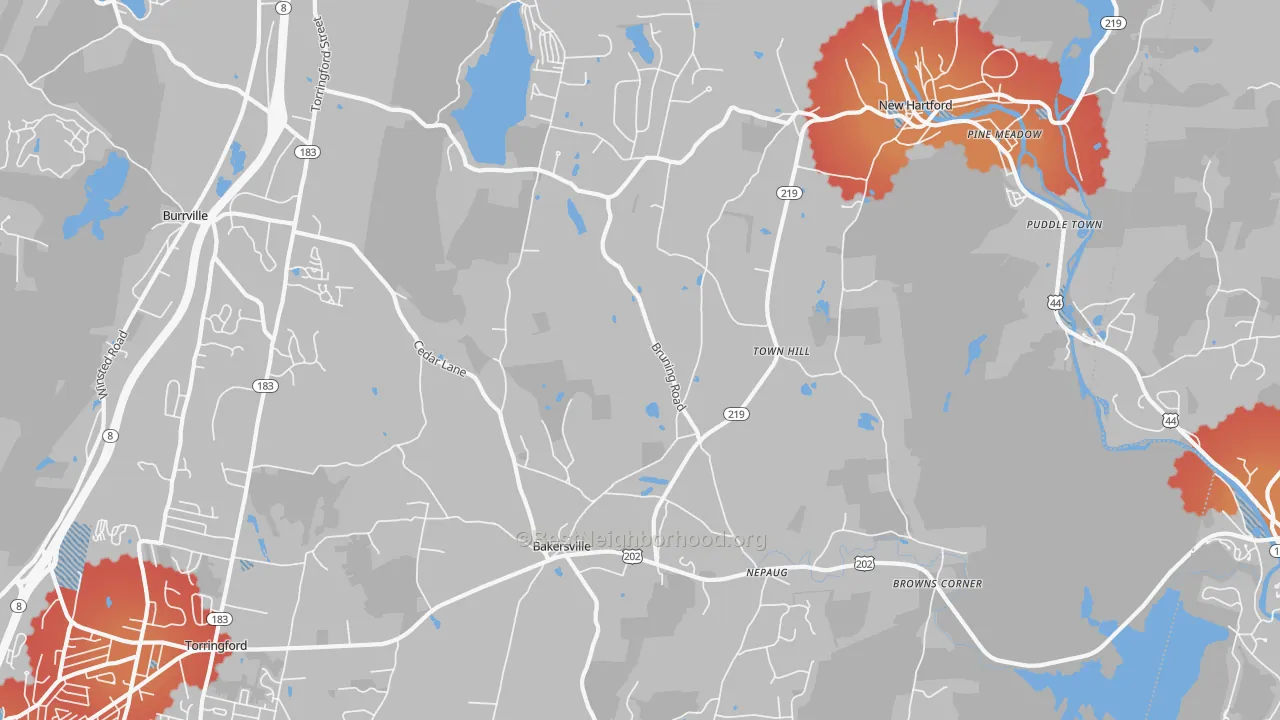 Transit Grade map of New Hartford, CT