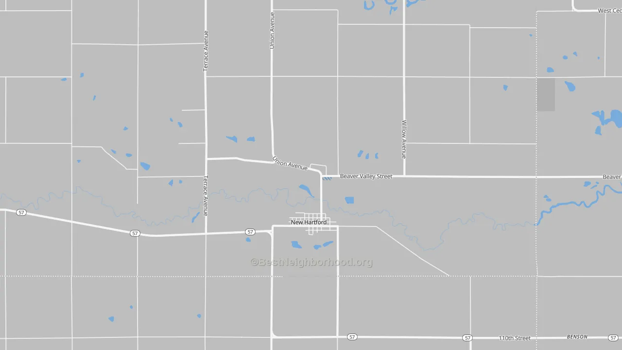 Transit Grade map of New Hartford, IA