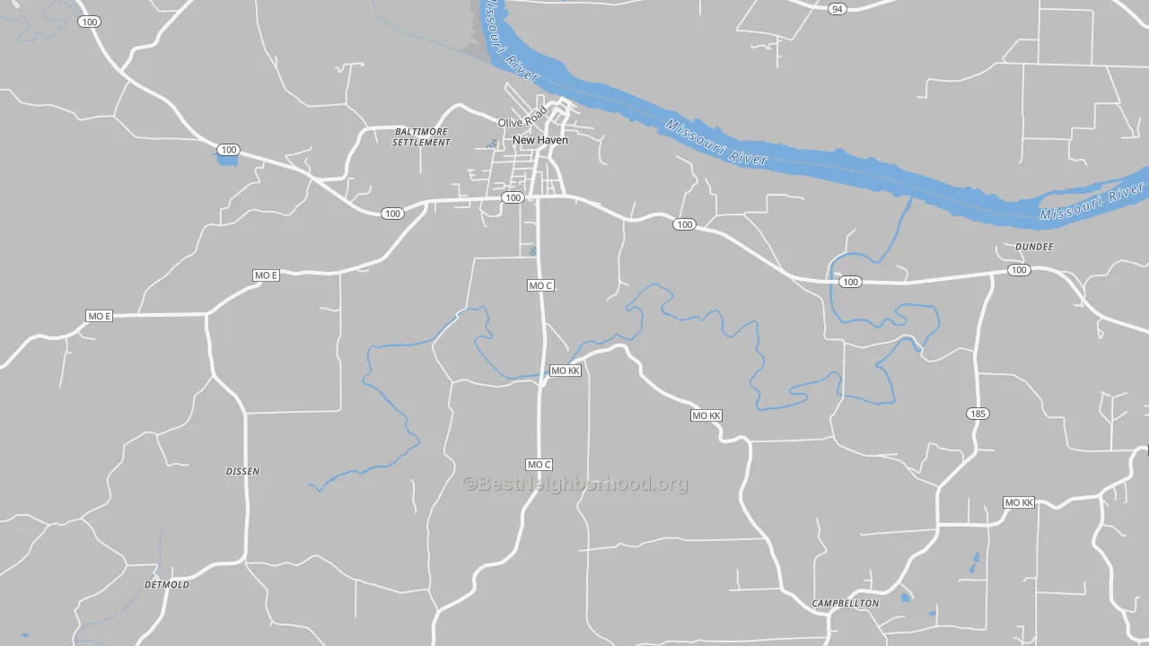 Transit Grade map of New Haven, MO