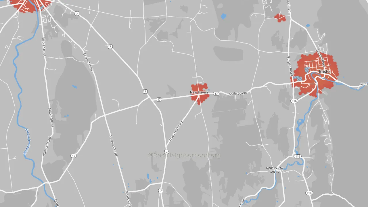 Transit Grade map of New Haven, VT