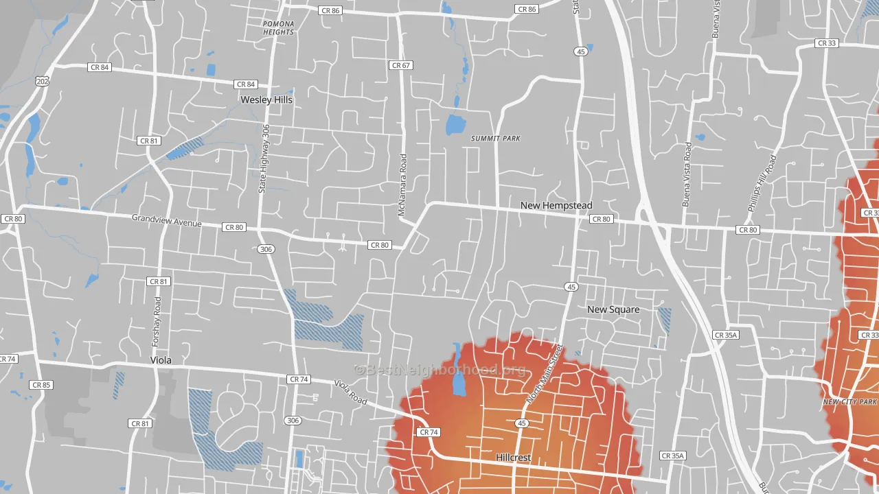 Transit Grade map of New Hempstead, NY