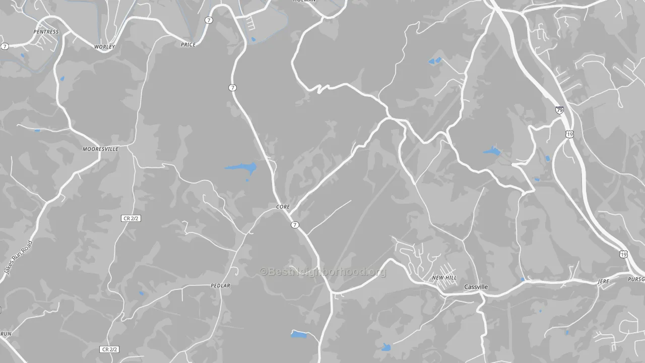 Transit Grade map of New Hill, WV