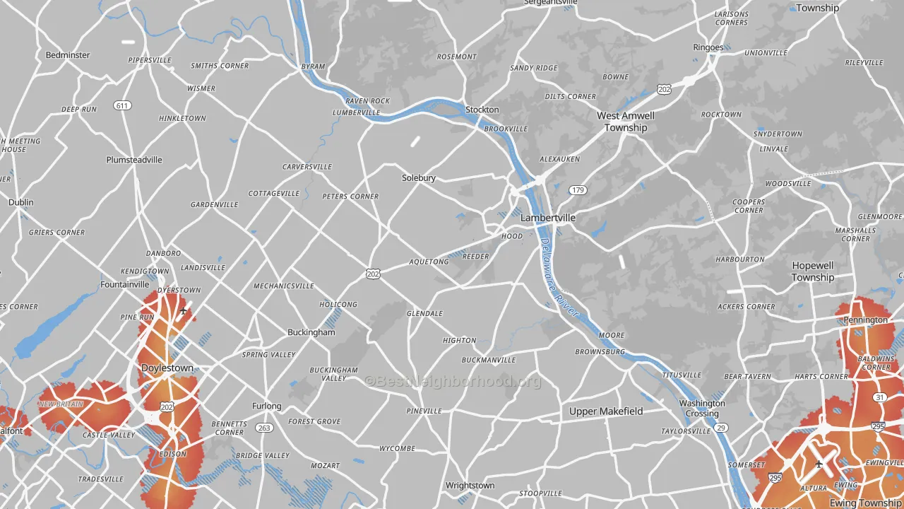Transit Grade map of New Hope, PA