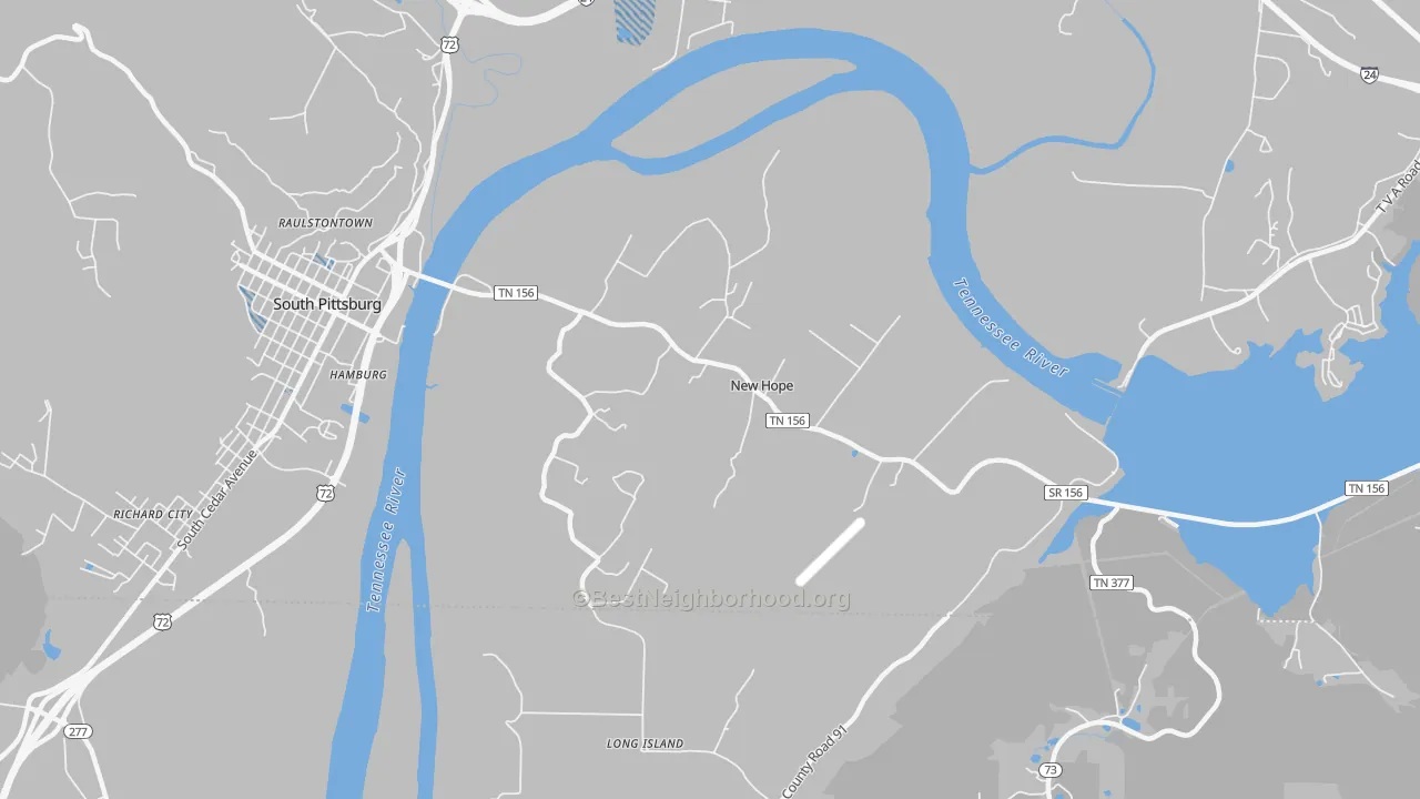 Transit Grade map of New Hope, TN
