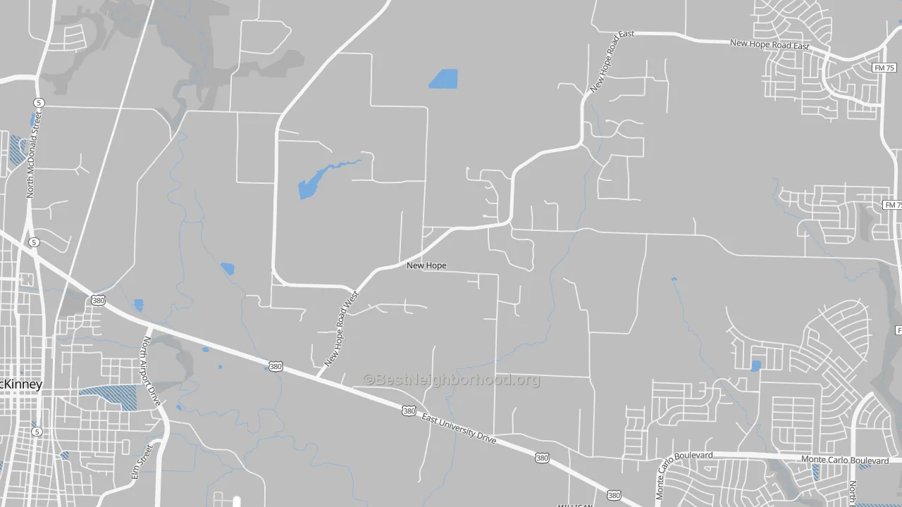 Transit Grade map of New Hope, TX