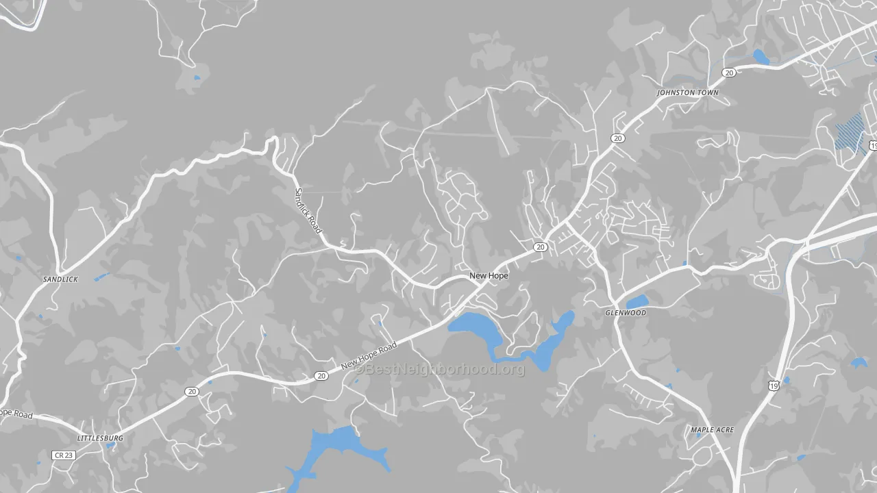 Transit Grade map of New Hope, WV