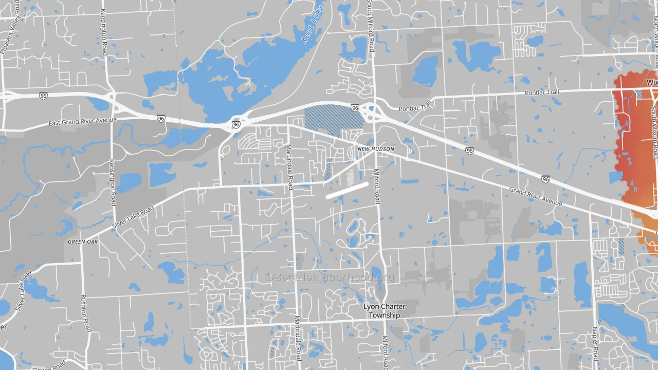 Transit Grade map of New Hudson, MI