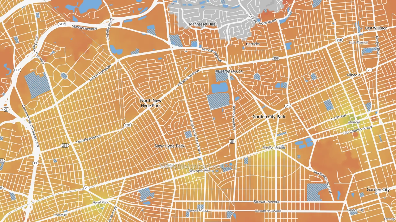 Transit Grade map of New Hyde Park, NY