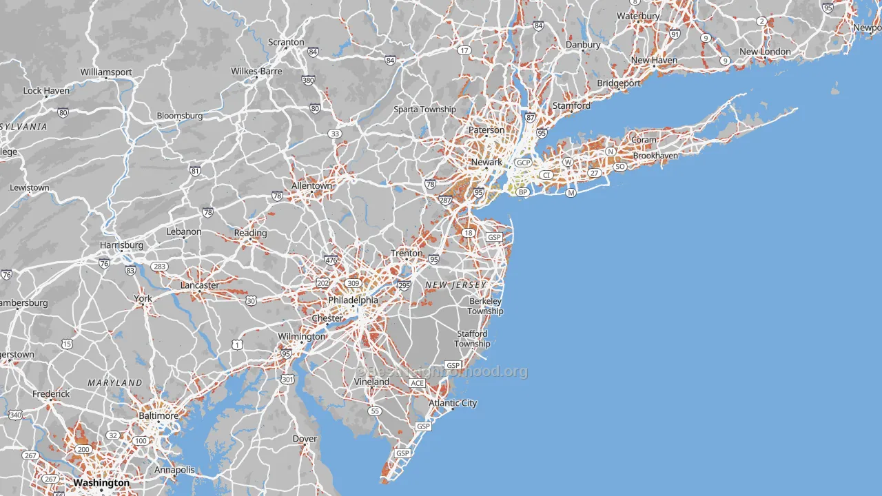 Transit Grade map of New Jersey