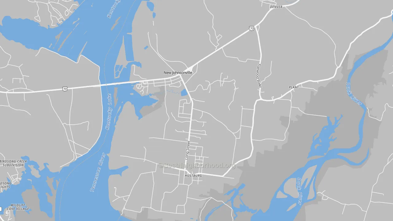 Transit Grade map of New Johnsonville, TN