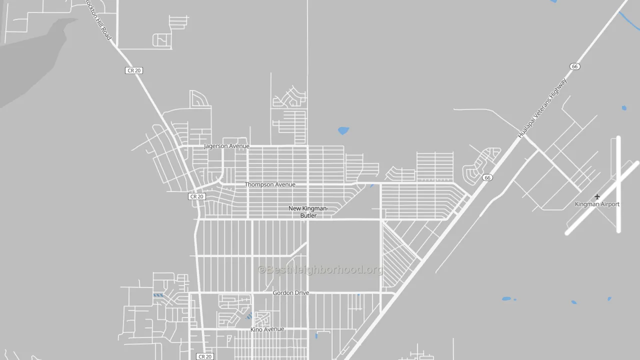 Transit Grade map of New Kingman-Butler, AZ