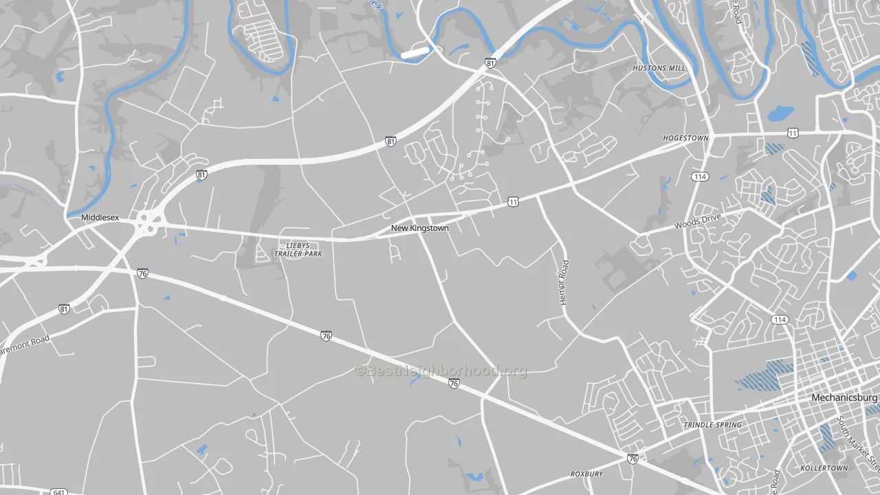 Transit Grade map of New Kingstown, PA