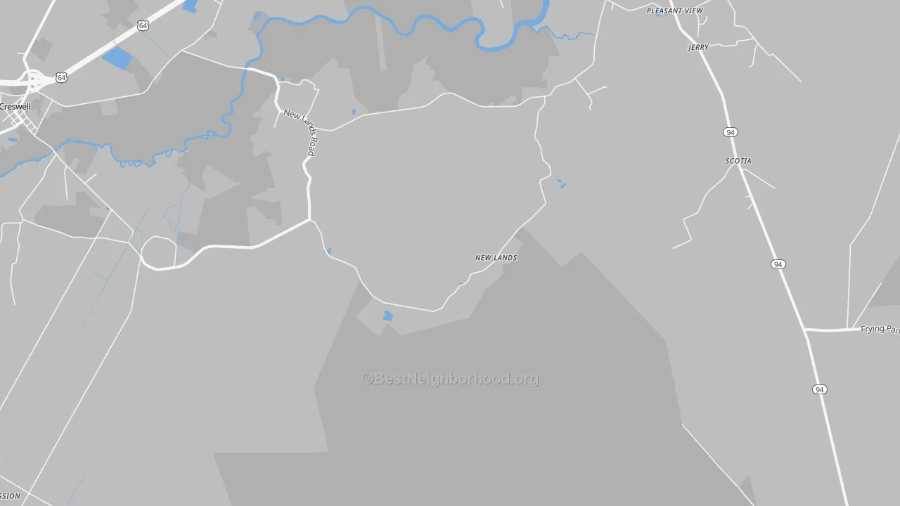 Transit Grade map of New Lands, NC
