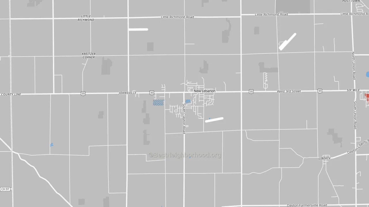 Transit Grade map of New Lebanon, OH