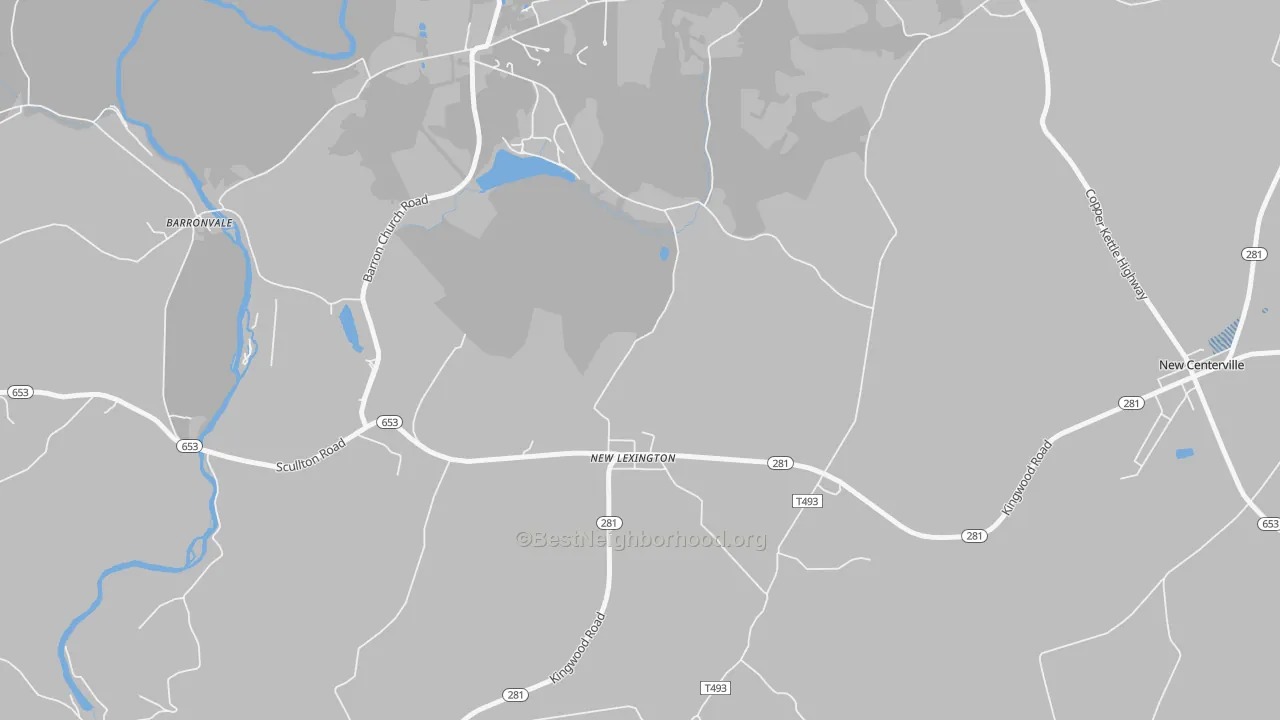Transit Grade map of New Lexington, PA