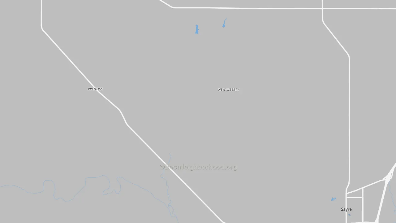 Transit Grade map of New Liberty, OK
