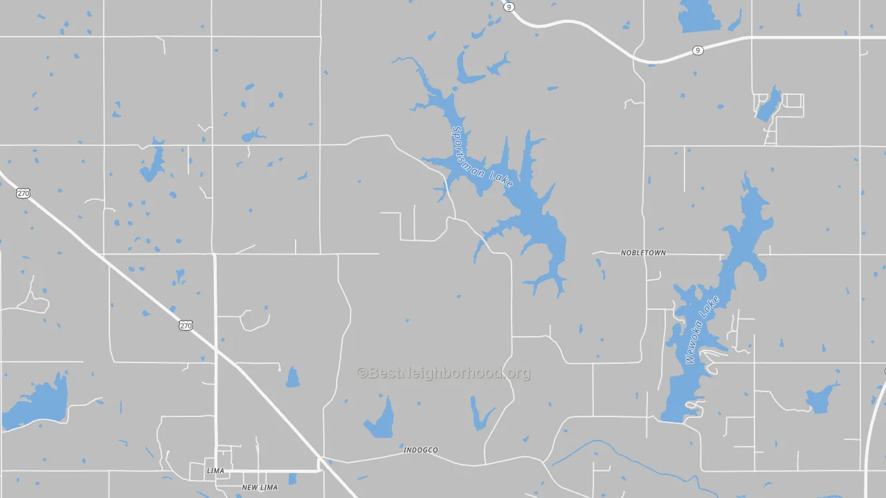 Transit Grade map of New Lima, OK