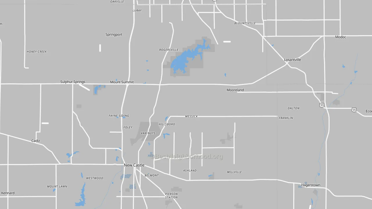 Transit Grade map of New Lisbon, IN