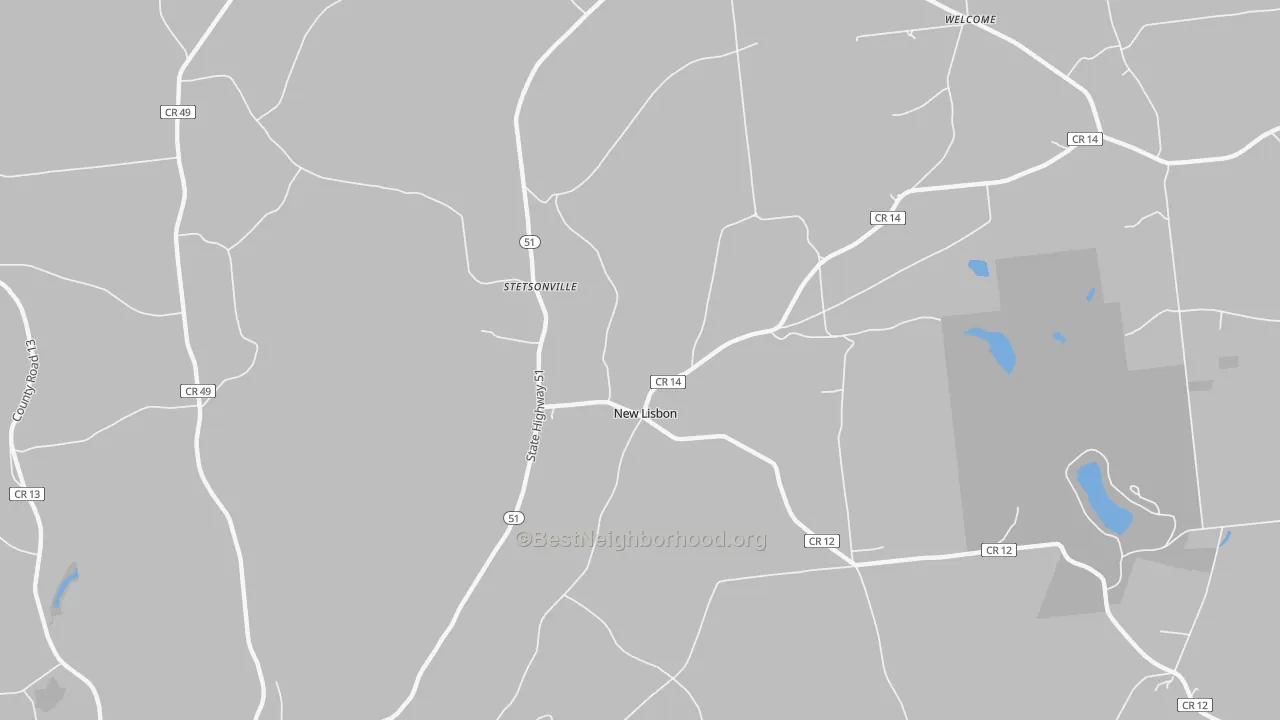 Transit Grade map of New Lisbon, NY